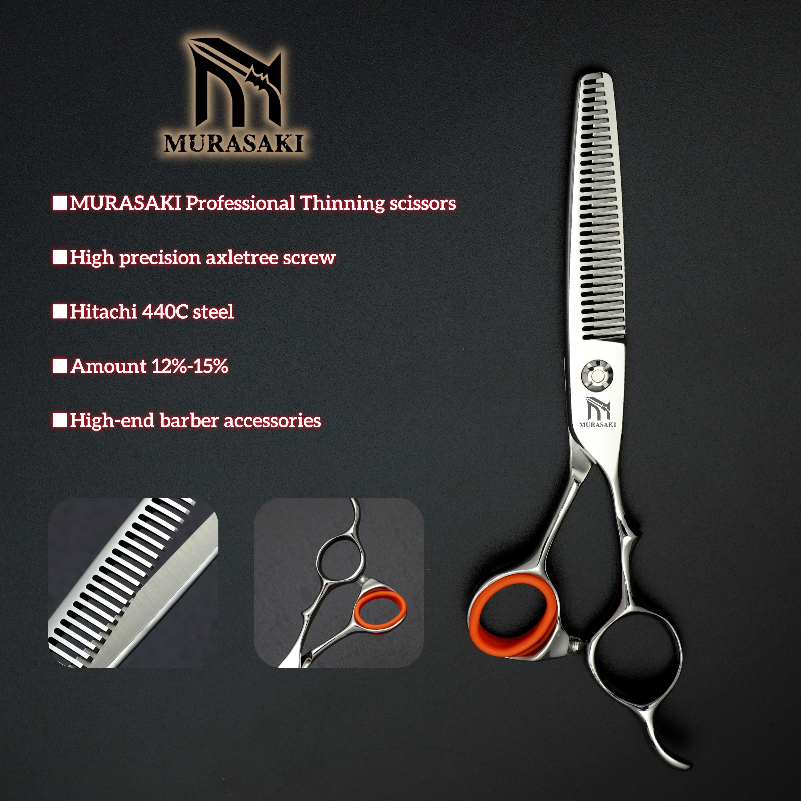 Professional hairdressing scissors,6.0 inches hair thinning shears,Japanese 440c steel barber accessories,hair cutting tools