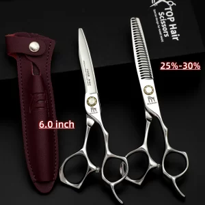 MURASAKI 6.0 inch hairdressing scissors，Professional hair cutting scissors，Japan 440C steel，High quality barber shop accessories