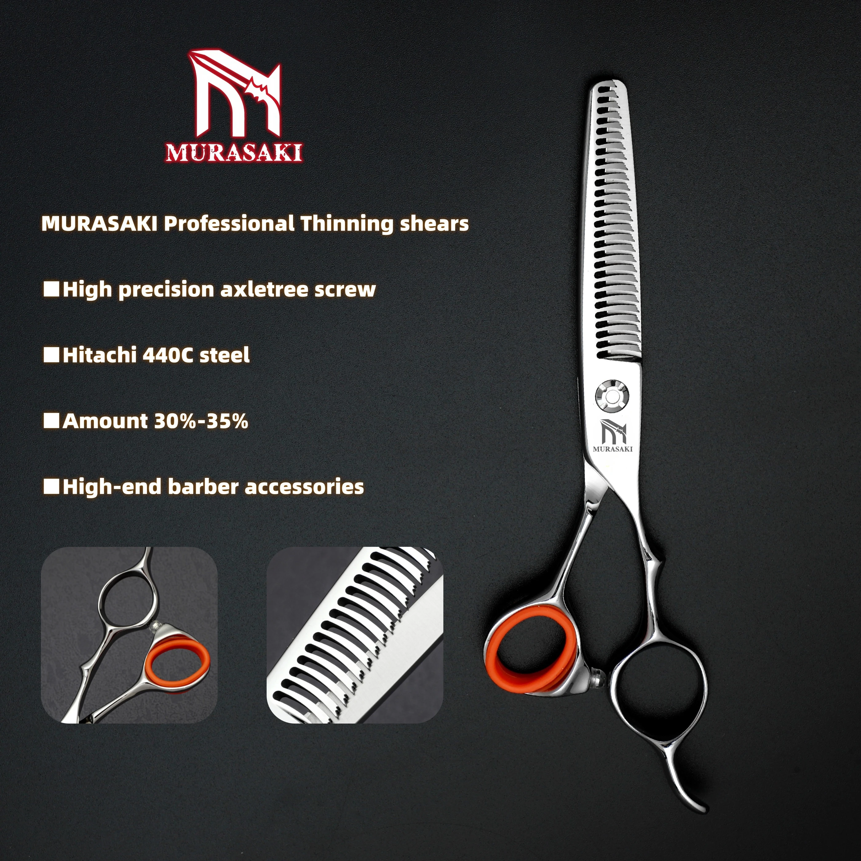 Professional hairdressing scissors,6.0 inches hair thinning shears,Japanese 440c steel barber accessories,hair cutting tools - Image 2