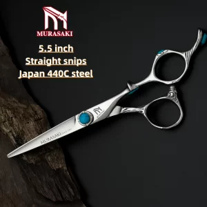 MURASAKI Professional hairdressing scissors，Set of 5.5-6.0-6.5-7.0 inches，Japanese 440c steel，High quality hair cutting tools