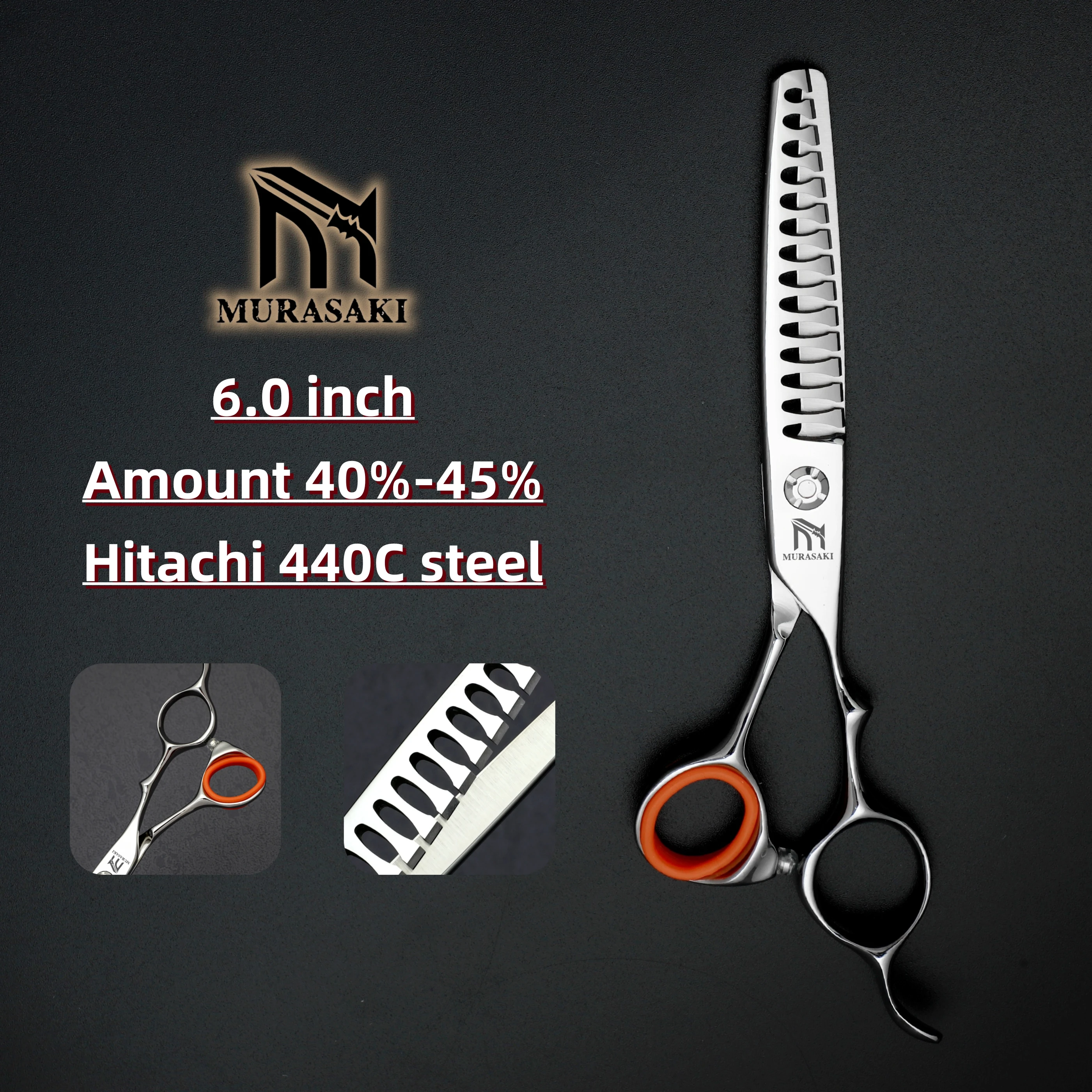 Professional hairdressing scissors,6.0 inches hair thinning shears,Japanese 440c steel barber accessories,hair cutting tools - Image 3
