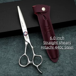 MURASAKI 6.0 inch Professional barber scissors，Man and woman hair thinning shears，Japan 440C steel Special design for hand made