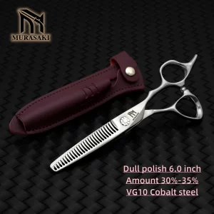 MURASAKI 6.0 inch Hair cutting scissors，Professional VG10 Cobalt steel thinning shears，High quality barber shop accessories