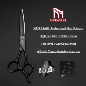 MURASAKI Professional hairdressing scissors，Japan VG10 Cobalt steel，High quality hair cutting scissors，Special design for barber